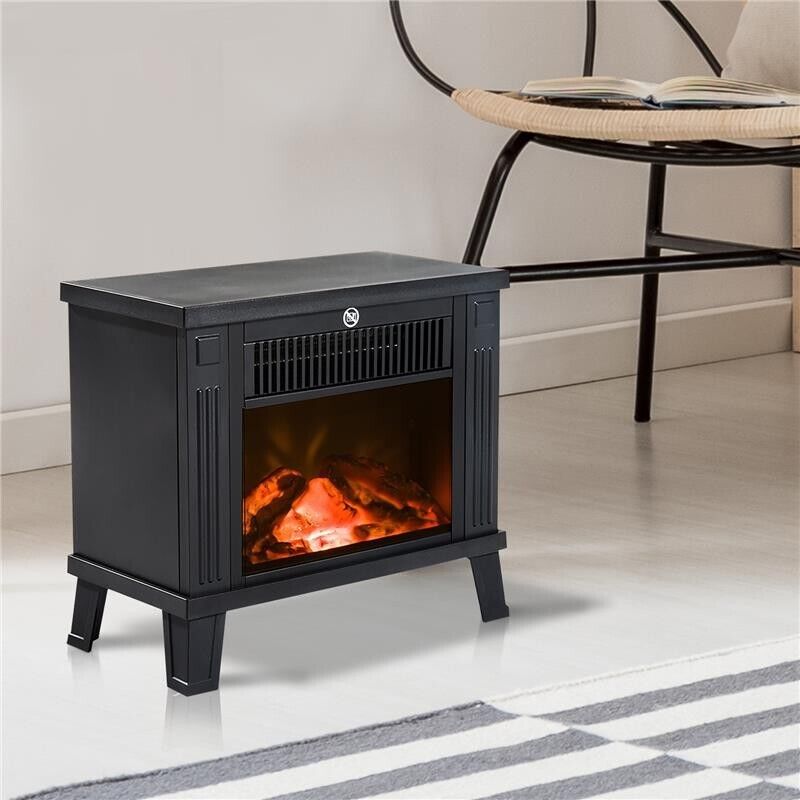 CAMINO ELETTRICO DA TERRA 600W/1200W CON EFFETTO FIAMMA, NERO, 34.5X17X31CM