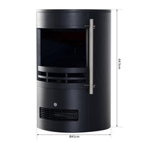 CAMINO ELETTRICO DA TERRA CON EFFETTO FIAMMA 1800W, NERO, 41X41X64.5CM