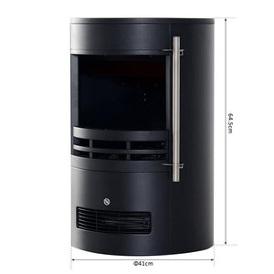 CAMINO ELETTRICO DA TERRA CON EFFETTO FIAMMA 1800W, NERO, 41X41X64.5CM