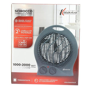TERMOVENTILATORE SCIROCCO GRIGIO 2000W 2 LIVELLI DI POTENZA