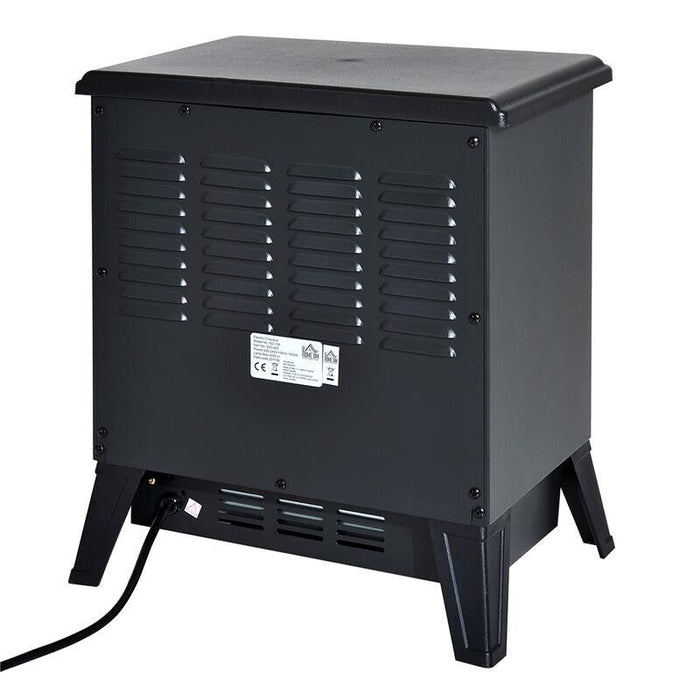 CAMINO ELETTRICO DA TERRA CON EFFETTO FIAMMA REGOLABILE 1800W, NERO, 36X25.5X41.5CM