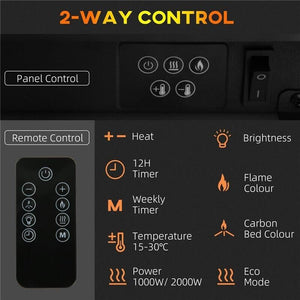 CAMINETTO ELETTRICO A 10 COLORI CON SPEGNIMENTO AUTOMATICO E TIMER DA 12H, 61X28X66.5 CM, BIANCO