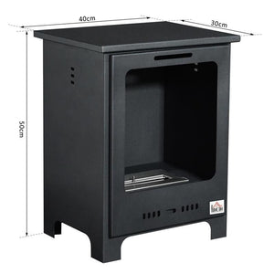 CAMINO A BIOETANOLO 1.5L IN ACCIAIO SENZA CANNA FUMARIA NERO 40 X 30 X 50 CM