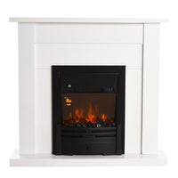 CAMINO ELETTRICO 1000/2000W EFFETTO FIAMMA CON LED A 5 LIVELLI E TELECOMANDO BIANCO