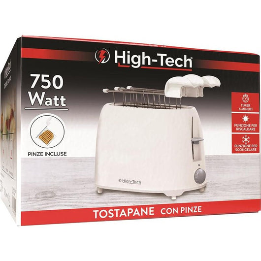 HIGH-TECH TOSTAPANE CON PINZE DA 750 WATT CON FUNZIONE SCONGELAMENTO