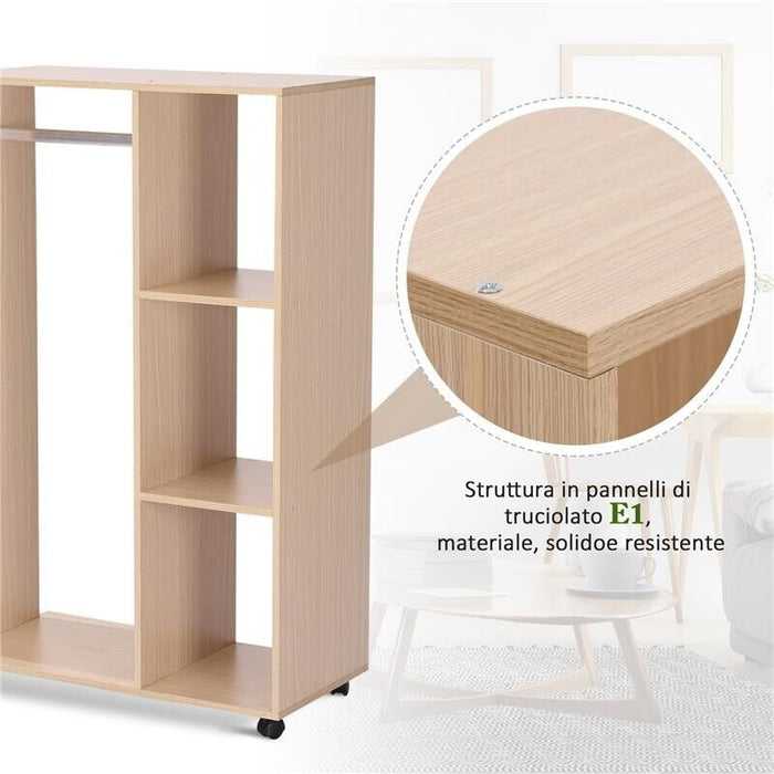 MOBILE APERTO CON STAND APPENDIABITI E 3 RIPIANI 80 X 40 X 128 CM