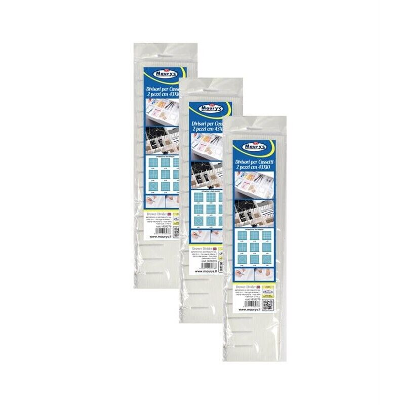 KIT SET 3 PZ MAURY'S DIVISORI PER CASSETTI 2PZ 43X10CM