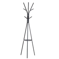 APPENDIABITI DA TERRA ATTACCAPANNI IN METALLO E LEGNO NERO 45X45X180CM