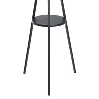 APPENDIABITI DA TERRA ATTACCAPANNI IN METALLO E LEGNO NERO 45X45X180CM