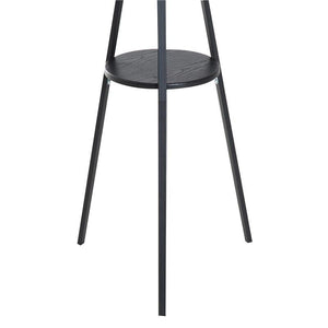 APPENDIABITI DA TERRA ATTACCAPANNI IN METALLO E LEGNO NERO 45X45X180CM