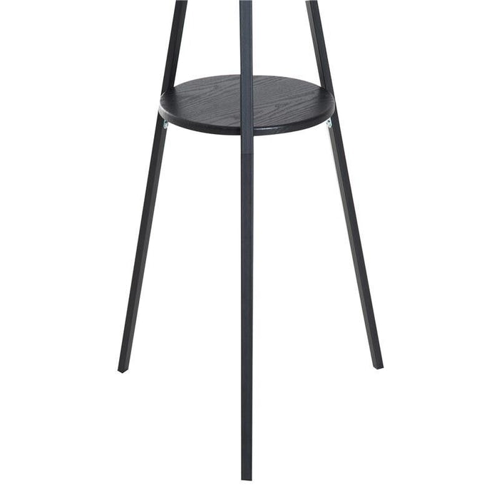 APPENDIABITI DA TERRA ATTACCAPANNI IN METALLO E LEGNO NERO 45X45X180CM