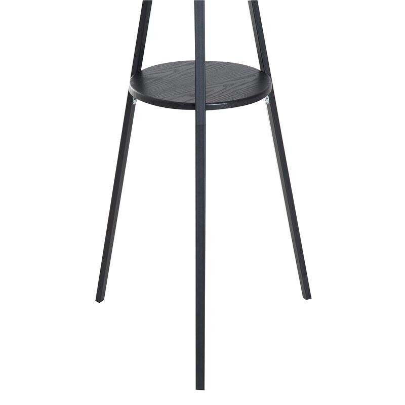 APPENDIABITI DA TERRA ATTACCAPANNI IN METALLO E LEGNO NERO 45X45X180CM