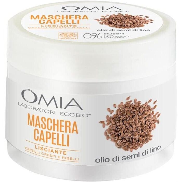 OMIA MASCHERA PER CAPELLI CON OLIO DI SEMI DI LINO RISTRUTTURANTE PER CAPELLI FRAGILI E SECCHI 250 ML NO SILICONI