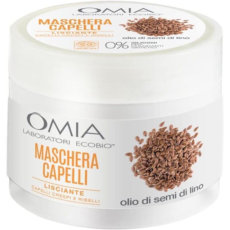 OMIA MASCHERA PER CAPELLI CON OLIO DI SEMI DI LINO RISTRUTTURANTE PER CAPELLI FRAGILI E SECCHI 250 ML NO SILICONI