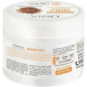 OMIA MASCHERA PER CAPELLI CON OLIO DI SEMI DI LINO RISTRUTTURANTE PER CAPELLI FRAGILI E SECCHI 250 ML NO SILICONI