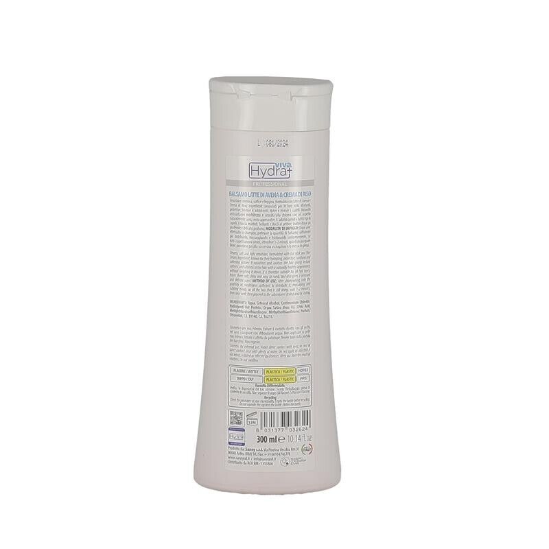 HYDRA VIVA BALSAMO 300 ML CON LATTE DI AVENA E CREMA DI RISO PER TUTTI I TIPI DI CAPELLI