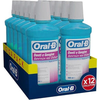 ORAL B SET 6 PZ X2  B COLLUTORIO SENZA ALCOOL DENTI E GENGIVE 500 ML