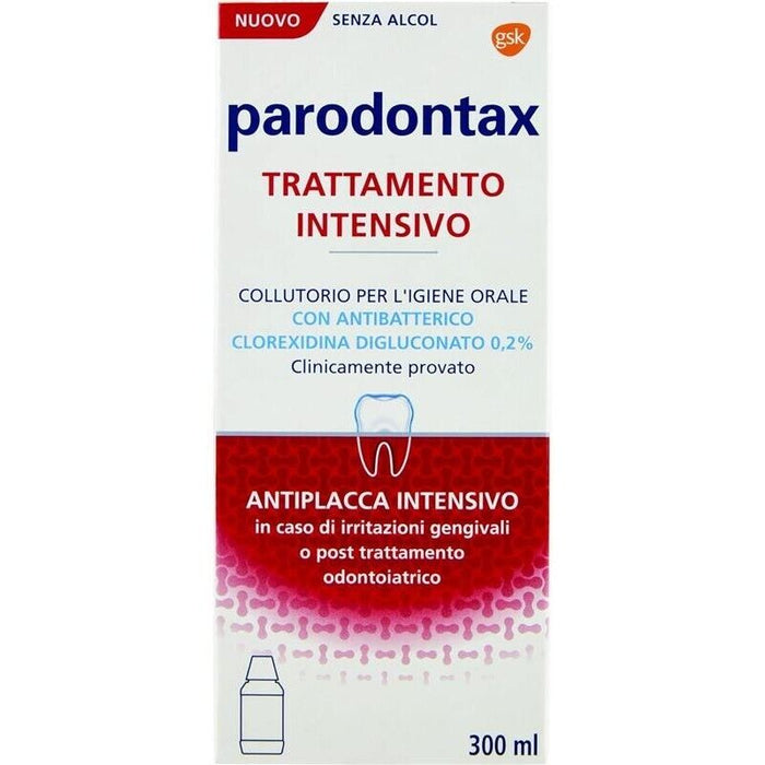 PARODONTAX COLLUTORIO CLOREXIDINA AZIONE ANTIBATTERICA E ANTIPLACCA PER IGIENE DENTALE USO QUOTIDIANO 300 ML