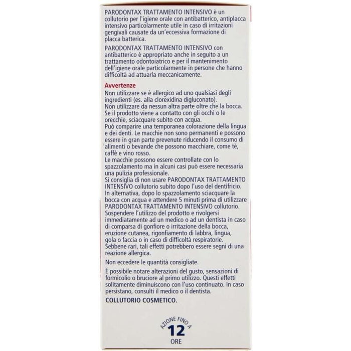 PARODONTAX COLLUTORIO CLOREXIDINA AZIONE ANTIBATTERICA E ANTIPLACCA PER IGIENE DENTALE USO QUOTIDIANO 300 ML