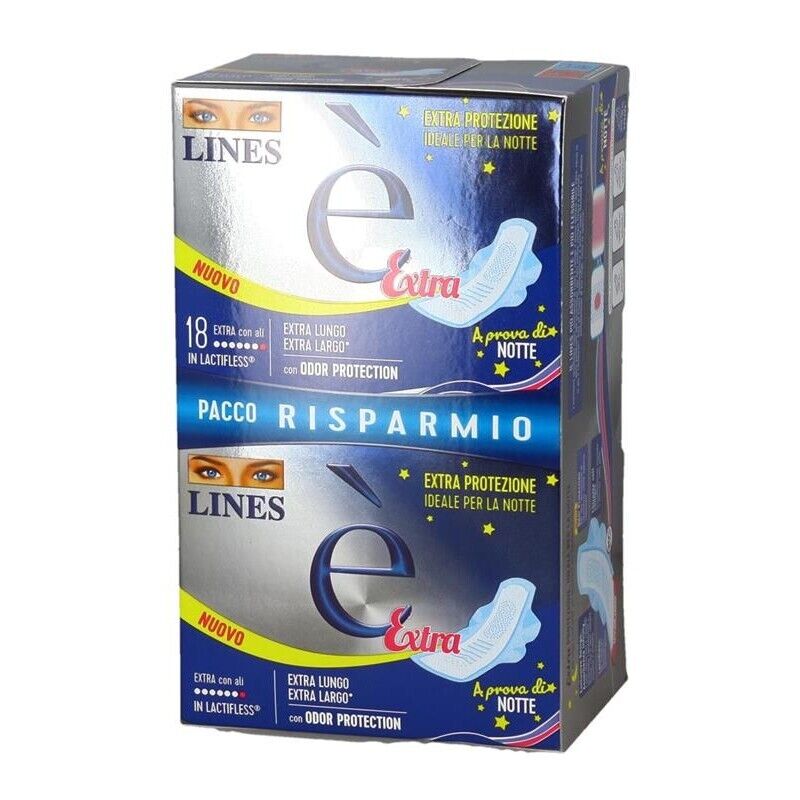 LINES ASSORBENTI E 18 PZ EXTRA CON ALI FORMATO CONVENIENZA ODOR PROTECTION -  NOTTE