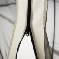 ZANZARIERA PER GAZEBO TENDE DI RICAMBIO UNIVERSALE CON CERNIERE, 335X207CM - NERO E BEIGE