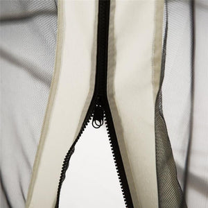 ZANZARIERA PER GAZEBO TENDE DI RICAMBIO UNIVERSALE CON CERNIERE, 335X207CM - NERO E BEIGE