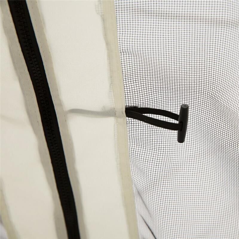 ZANZARIERA PER GAZEBO TENDE DI RICAMBIO UNIVERSALE CON CERNIERE, 335X207CM - NERO E BEIGE