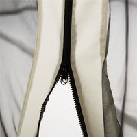 ZANZARIERA PER GAZEBO 3X4M CON CERNIERE E ANELLI, PANNELLI DA 352X207CM - NERO/BEIGE