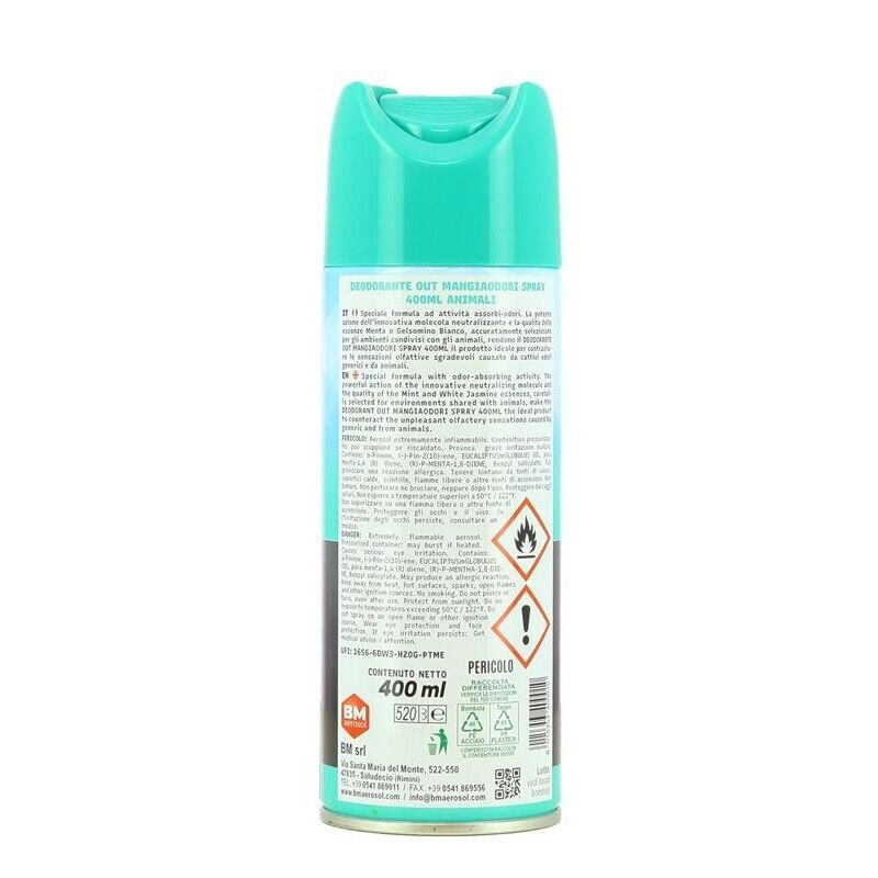MAURY'S DEODORANTE AMBIENTE PER ODORI ANIMALI MENTA E GELSOMINO BIANCO 400ML