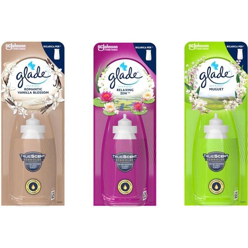 GLADE RICARICA DEODORANTE PER AMBIENTE 18 ML 1PZ FRAGRANZA ASSORTITA / VANIGLIA - MUGHETTO - RELAXING ZEN