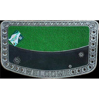 ZERBINO MIX FINTA ERBA E GOMMA CON SCRITTA WELCOME 45 X7 5 CM OKX