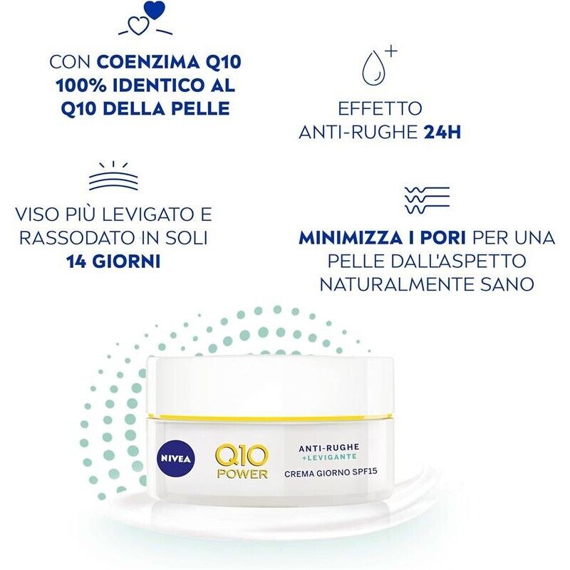 NIVEA Q10 POWER ANTIRUGHE CREMA GIORNO VISO SPF 15 PER PELLI MISTE 50 ML