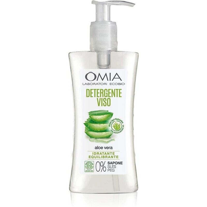 OMIA GEL DETERGENTE VISO ECO BIO ALOE VERA DEL SALENTO STRUCCANTE IDRATANTE PER PELLI NORMALI E MISTE 200 ML