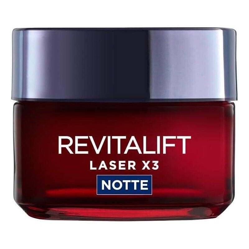 L'ORÉAL PARIS MASCHERA ANTI-ETÀ NOTTE DERMO EXPERTISE SOIN REVITALIFT LASER X3 CREMA-CON ACIDO IALURONICO, 50 ML