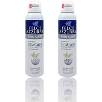 FELCE AZZURRA DEODORANTE 2 PZ SPRAY SKIN CARE CON THE BIANCO FORMULA IDRATALC EFFICACIA 48 ORE 150 ML L'UNO ANTIMACCHIA