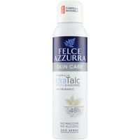FELCE AZZURRA DEODORANTE 2 PZ SPRAY SKIN CARE CON THE BIANCO FORMULA IDRATALC EFFICACIA 48 ORE 150 ML L'UNO ANTIMACCHIA