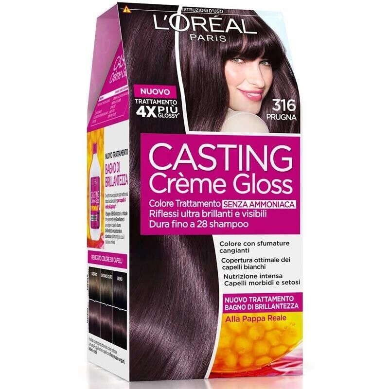 SET 3 CONFEZIONI CASTING CREME GLOSS TINTA PER I CAPELLI  N. 316 COLORE PRUGNA