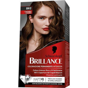 SCHWARZKOPF BRILLANCE TINTA PER CAPELLI INTENSIVA COPERTURA CAPELLI BIANCHI 862 NEW MARRONE NATURALE