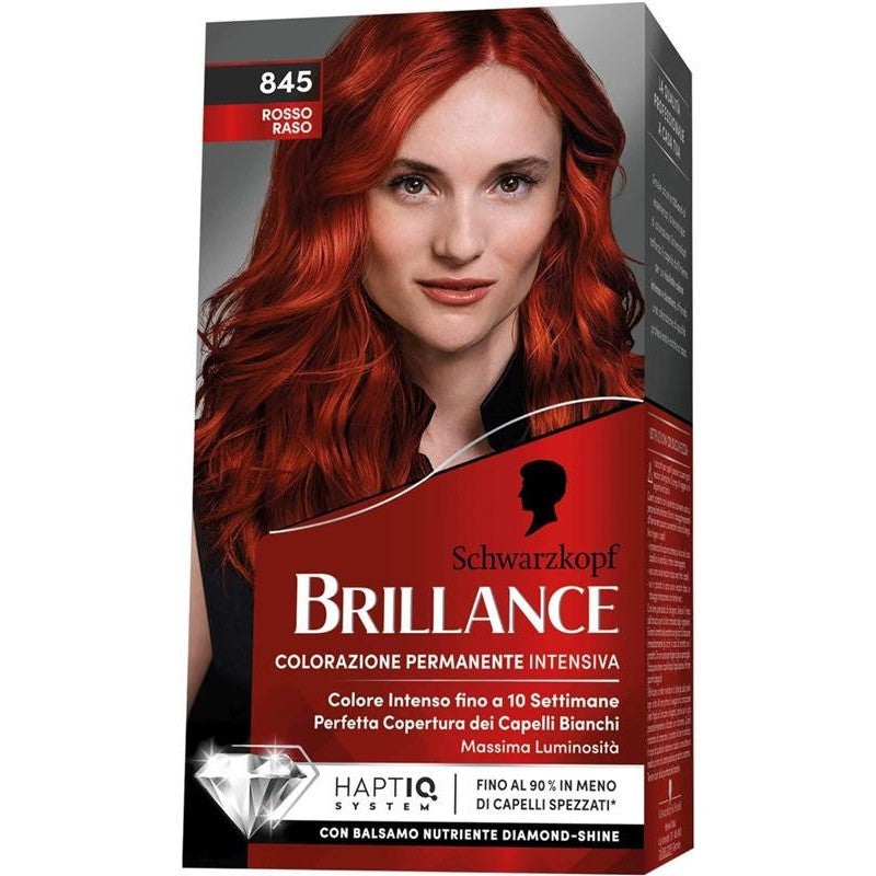 SCHWARZKOPF BRILLANCE TINTA PER CAPELLI INTENSIVA COPERTURA CAPELLI BIANCHI 845 NEW ROSSO RASO
