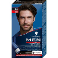 SCHWARZKOPF MEN PERFECT TINTA PER CAPELLI GEL PER UOMO EFFETTO NATURALE DURA 28 SHAMPOO N 80 CASTANO NERO NATURALE