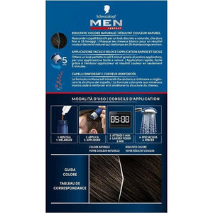 SCHWARZKOPF MEN PERFECT TINTA PER CAPELLI GEL PER UOMO EFFETTO NATURALE DURA 28 SHAMPOO N 80 CASTANO NERO NATURALE