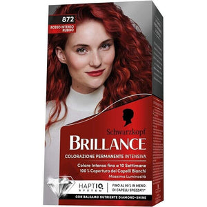 SCHWARZKOPF BRILLANCE TINTA PER CAPELLI INTENSIVA COPERTURA CAPELLI BIANCHI 872 NEW ROSSO INTENSO RUBINO