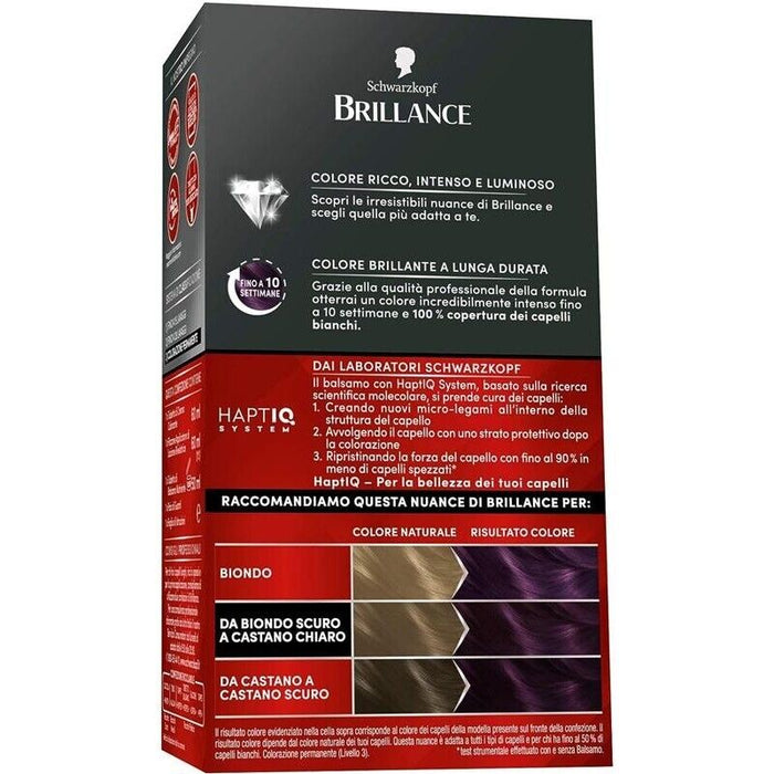SCHWARZKOPF BRILLANCE TINTA PER CAPELLI INTENSIVA COPERTURA CAPELLI BIANCHI 888 NEW VIOLA LONDRA