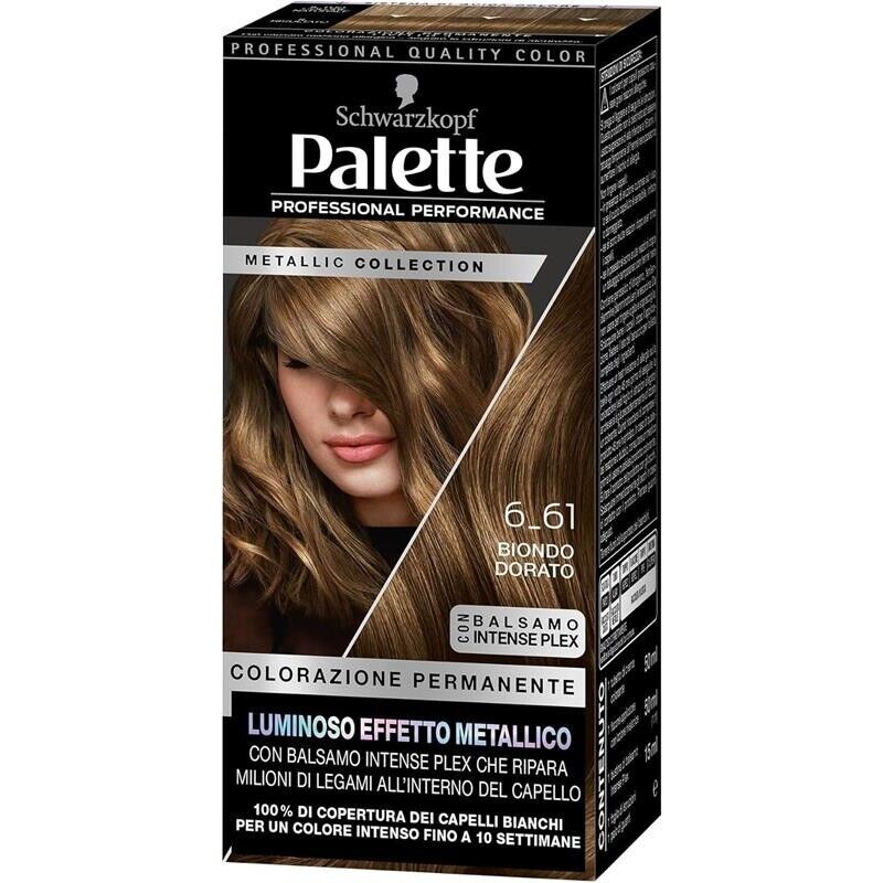 SCHWARZKOPF PALETTE METALLIC COLLECTION 6-61 BIONDO DORATO TINTA CAPELLI BIONDO DORATO CON EFFETTO METALLICO