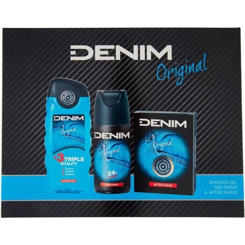 DENIM TRI PACK ORIGINAL SHOWER GEL, DEO SPRAY & AFTER SHAVE