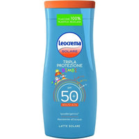 LEOCREMA SOLARE BIMBI LATTE RESISTENTE ALL'ACQUA TRIPLA PROTEZIONE SPF50+ 200 ML OKX