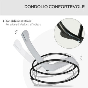 SEDIA A DONDOLO DA GIARDINO ZERO GRAVITY ERGONOMICA CON CUSCINO E TESSUTO TRASPIRANTE