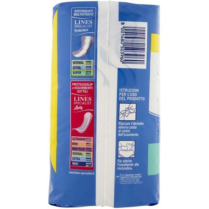 LINES SPECIALIST PROTECTION SUPER ASSORBENTI PER PERDITE 15 PZ MORBIDO TRIPLO STRATO