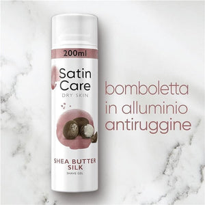 GILLETTE SATIN CARE GEL DEPILATORIO DA DONNA 200 ML CON BURRO DI KARITE