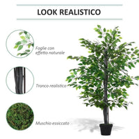 ALBERO BANIANO ARTIFICIALE PIANTA FINTA INTERNO ED ESTERNO ALTA 145CM